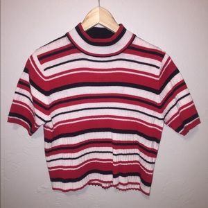 thrifted striped crop top